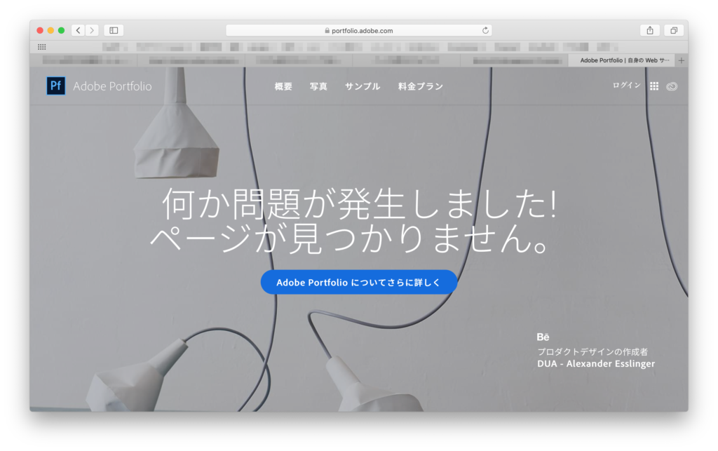 Adobe Portfolio（アドビ ポートフォリオ） ドメイン接続のエラー画面