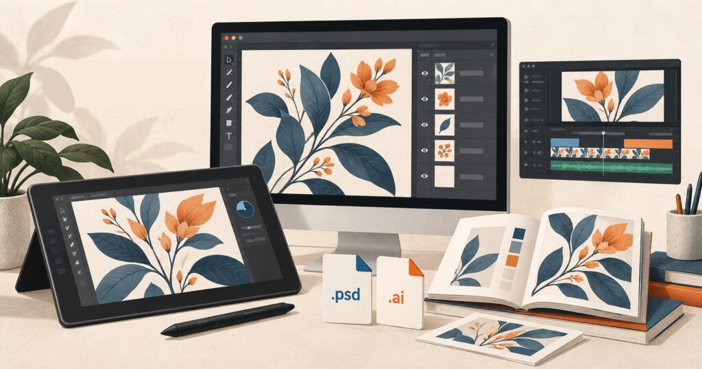 イラストレーターは結局Adobe必須です。無料・安価なアプリにこだわってると仕事が伸びない